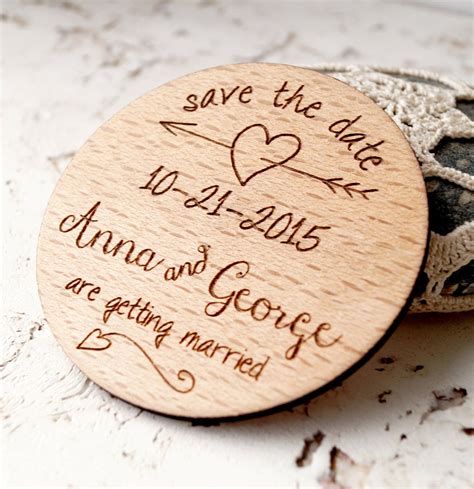 Save the date Wood save the date Rustic Wooden save Etsy