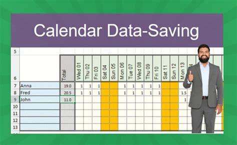 Saving and Sharing Excel Calendar