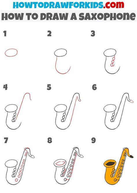 Saxophone Easy Drawing