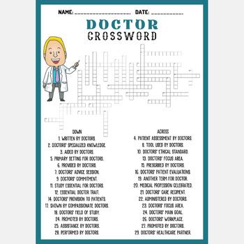 Medical gifts PDF crossword for doctors Diabetic crossword Etsy