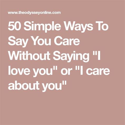 say you care