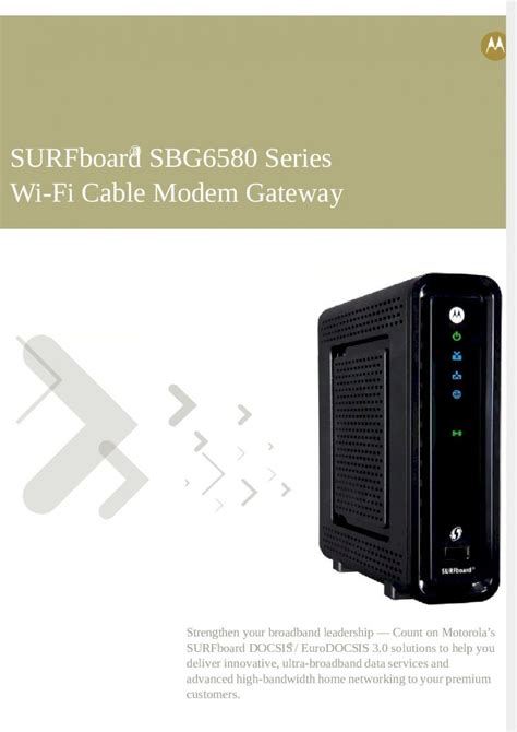 ARRIS SBG6580G228 DOCSIS 3.0 WiFi Gateway User Manual Motorola SURFboard