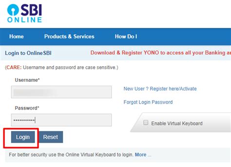 sbi login net banking