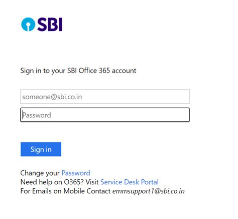 sbi office 365 mail login page