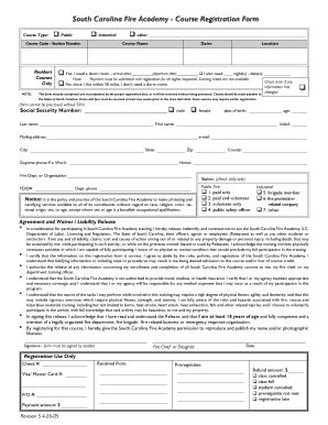 sc fire academy registration form