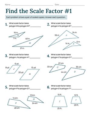 Scale Factor Worksheet Scale Factor Math