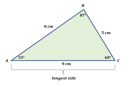 Scalene Triangle With Measurements