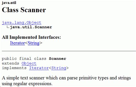 Scanner Java Doc