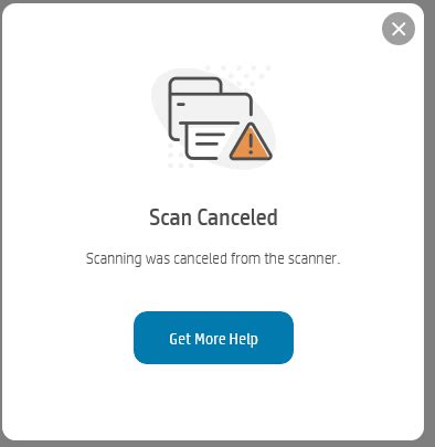 scanning was canceled from the scanner