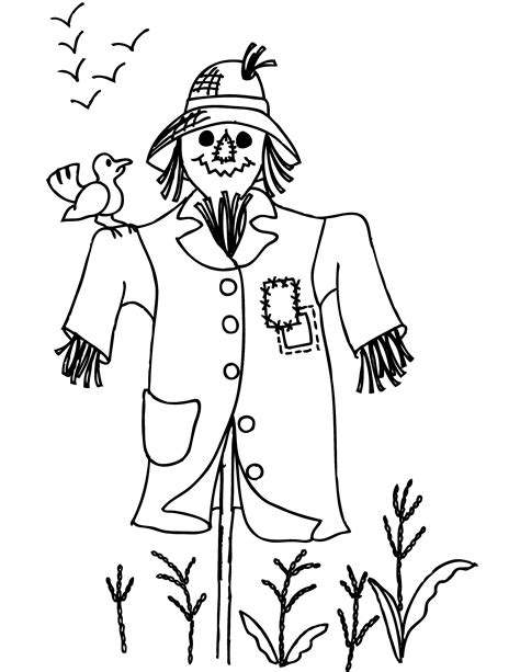Get This Free Scarecrow Coloring Pages for Toddlers vnSpN