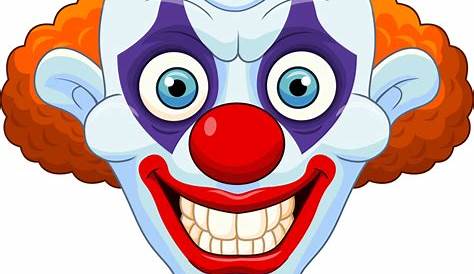 Illustration of Cartoon scary clown head on white background. Download