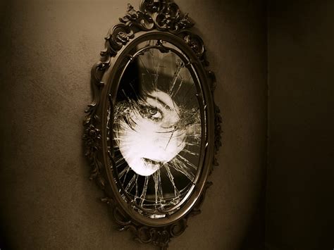 scary reflection in mirror