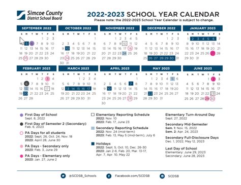 scdsb school year calendar