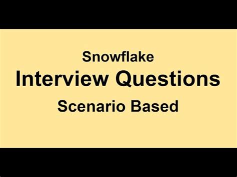 Snowflake interview questions. This article is based on top snowflake