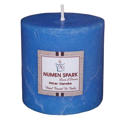 scented blue pillar candles