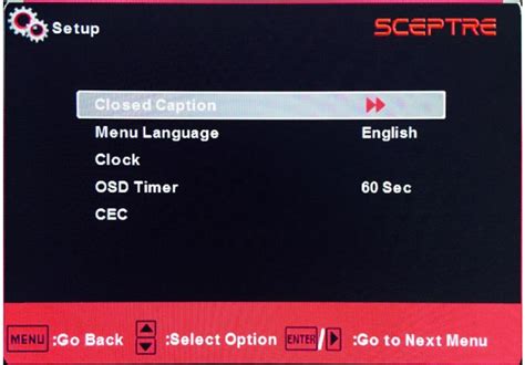 Sceptre Tv Settings