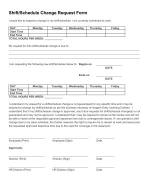 schedule change request email template