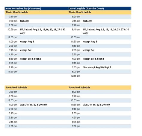 schedule for bc ferries