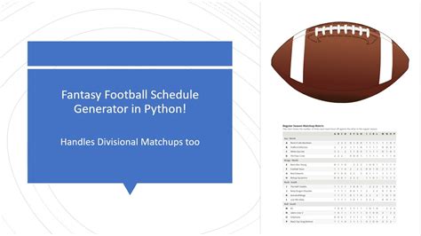 schedule maker for fantasy football