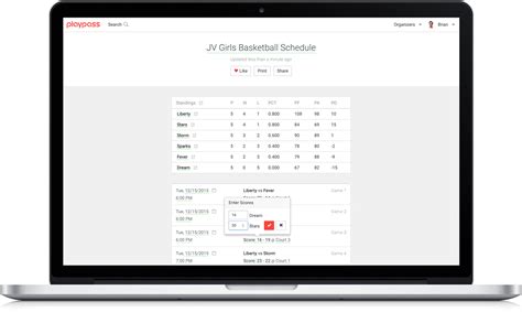 schedule maker online sports
