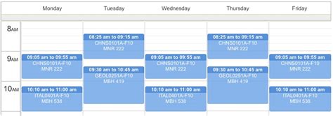 Schedule Planner Middlebury