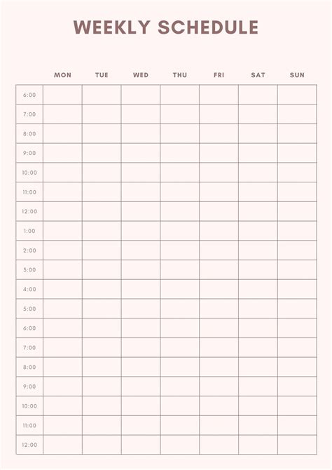 Schedule Planner Printable