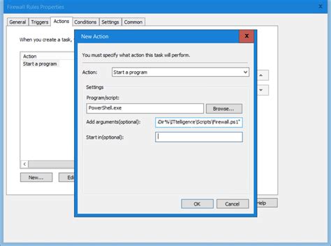 scheduled task powershell script with arguments