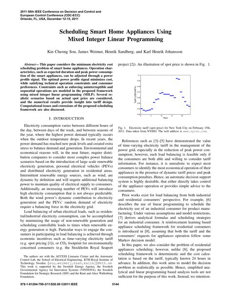Scheduling Smart Home Appliances Using Mixed Integer Linear Programming