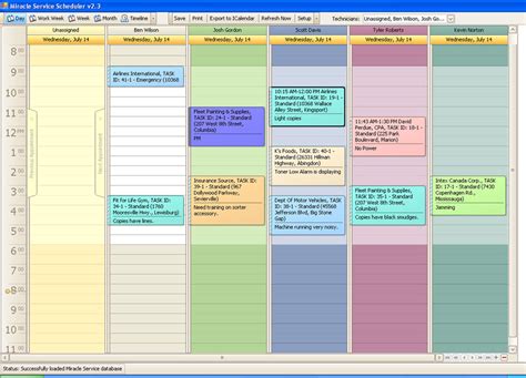 scheduling software for service tech training