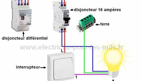 Schema electrique lampe interrupteur simple Combles