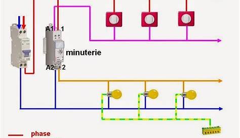 schéma branchement câblage minuterie Eletricidade