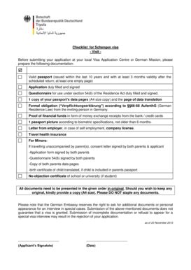 schengen visa germany checklist