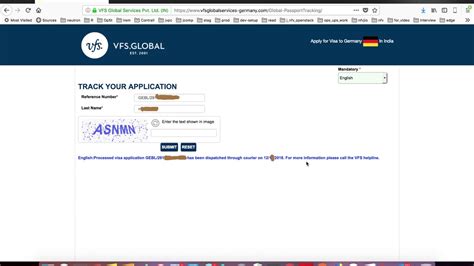 schengen visa tracking online