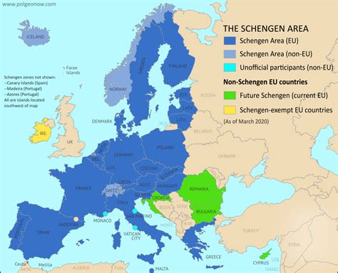 schengen zone countries map