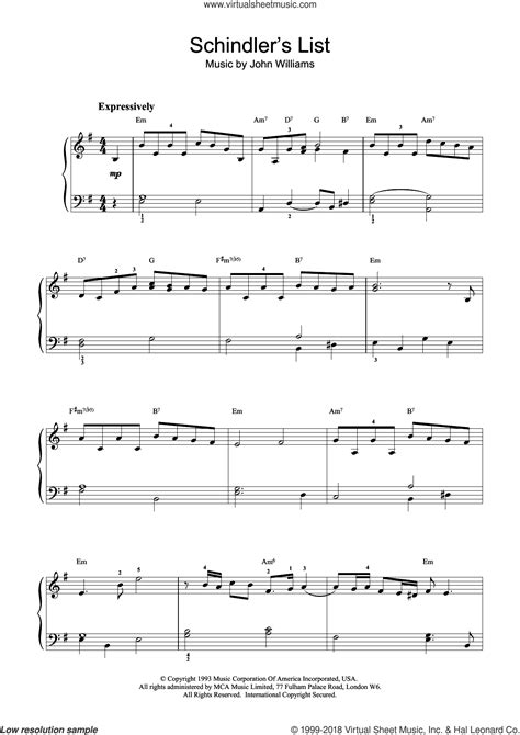 schindler list piano pdf