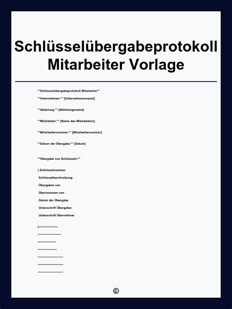 Schlüsselübergabeprotokoll I kostenfrei downloaden