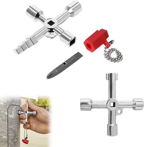 KNIPEX TwinKey SchaltschrankSchlüssel Universal Vierkant Dreikant