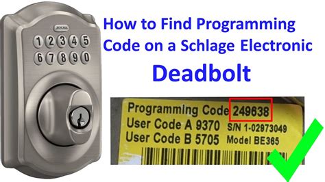 Schlage Keypad Lock Master Code