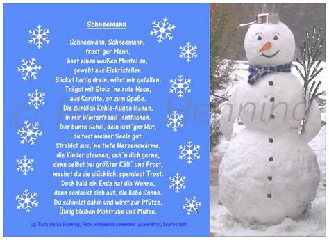 schneemann gedicht lustig