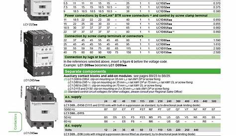 Schneider Contactor Selection Guide Pdf Capacitor Duty Chart Electronic Diagram