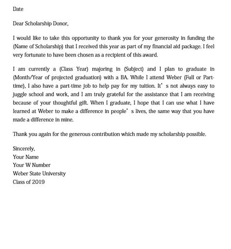 Scholarship Thank You Letter 7+ Sample Templates you should send
