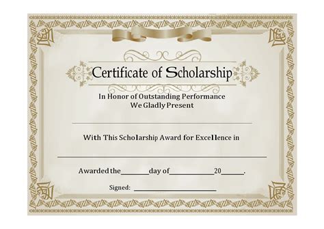 42 Free Scholarship Certificate Templates [Word & PDF]