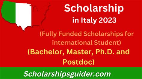 scholarship in italy 2023