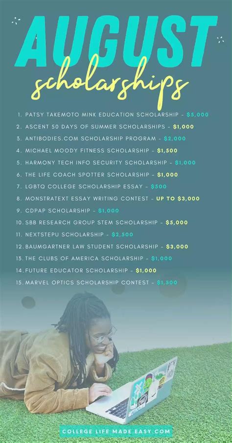 scholarships due in august 2023