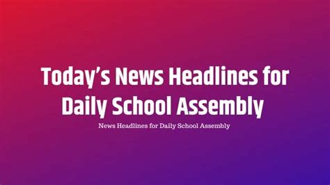 school assembly news headlines today india