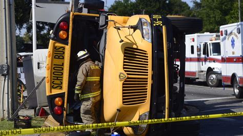 school bus hit by truck