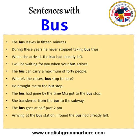 school bus sentence example
