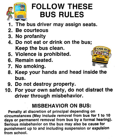 school bus signs regulations