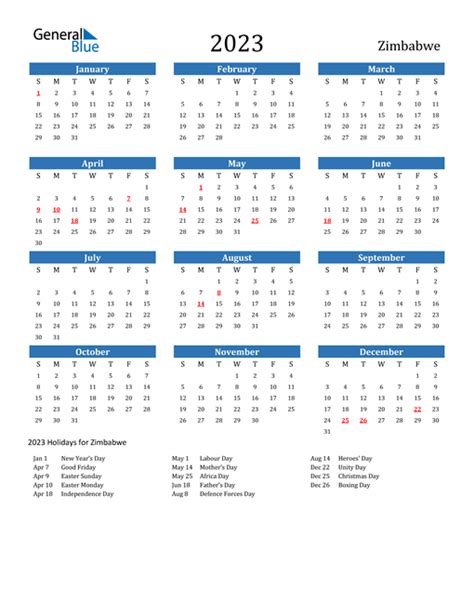 school calendar zimbabwe 2023