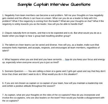 school captain interview questions and answers pdf